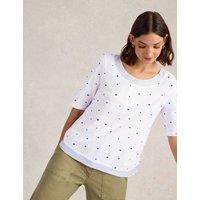 Pure Cotton Embroidered Round Neck Blouse