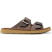 Clarks Leather Slip-On Sandals Brown