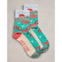 Cotton Rich Cow Ankle High Socks