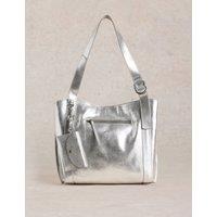 Metallic Leather Tote Bag