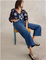 Mid Rise Wide Leg Cropped Jeans