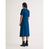 Denim V-Neck Midi Tea Dress