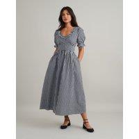 Pure Cotton Gingham Scoop Neck Midaxi Dress