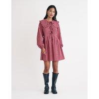 Pure Cotton Checked Mini Smock Dress