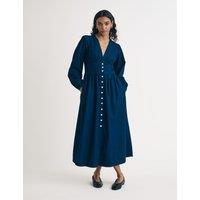 Denim V-Neck Midaxi Tea Dress