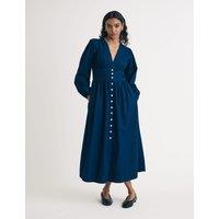 Denim V-Neck Midaxi Tea Dress