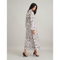 Snake Print V-Neck Midi Smock Dress