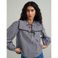 Pure Cotton Checked Blouse