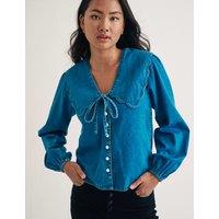 Denim Collared Blouse