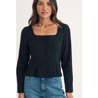 Pure Cotton Square Neck Blouse