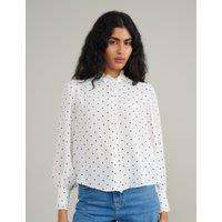 Polka Dot High Neck Blouse