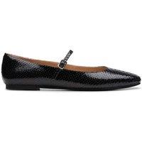 Clarks Patent Croc Buckle Mary Jane Ballet Pumps Black
