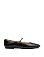 Clarks Patent Croc Buckle Mary Jane Ballet Pumps Black