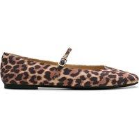 Clarks Patent Croc Buckle Mary Jane Ballet Pumps Brown Mix