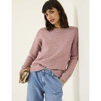 Cotton Blend Textured Jumper