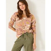 Floral Crew Neck Jumper with Wool