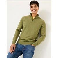 FatFace Half-Zip Jumper with Cashmere Green