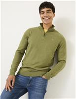 FatFace Half-Zip Jumper with Cashmere Green