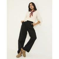 Pure Cotton Pleat Front Wide Leg Trousers