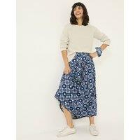 Geometric Pleated Midi Slip Skirt