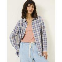 FatFace Pure Cotton Checked Collared Shirt Blue Mix