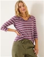 FatFace Pure Cotton Striped T-Shirt Purple Mix