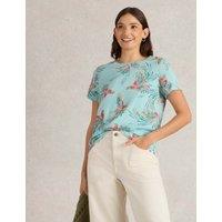 Pure Cotton Tropical Bird Print T-Shirt
