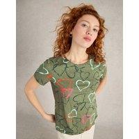 Pure Cotton Heart Print T-Shirt