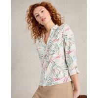 Jersey Printed Collared V-Neck Shirt