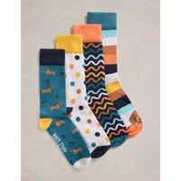 4pk Patterned Cotton Rich Socks