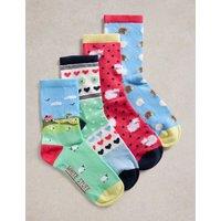 4pk Cotton Rich Springtime Ankle Socks