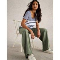 Pure Cotton Striped Scoop Neck T-Shirt