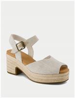 Ankle Strap Block Heel Peep Toe Sandals