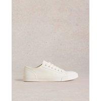 White Stuff Lace Up Plimsoll Trainers White