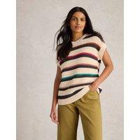 Pure Cotton Striped Knitted Vest