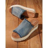 Canvas Wedge Mules