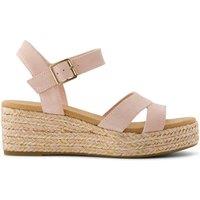 Leather Ankle Strap Wedge Espadrille Sandals