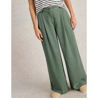 Wool Blend Wide Leg Trousers