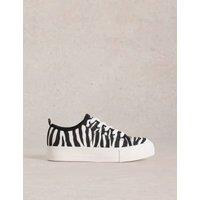 Canvas Animal Print Platform Trainers