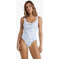 Cool Tide Ribbed Printed Scoop Neck Swimsuit