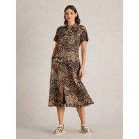 Jersey Printed Button Through Midi Dress
