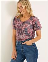 FatFace Printed Blouse Ivory Mix