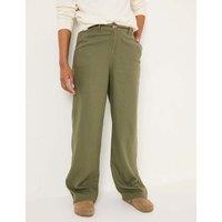 Linen Rich Wide Leg Trousers
