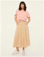 Pure Cotton Midi Skirt