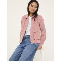 Pure Cotton Cord Collared Cropped Jacket