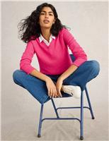 Cotton Rich V-Neck Jumper With Linen