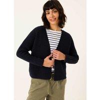 FatFace Cotton Rich Textured Cardigan Navy