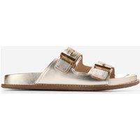 Marisol Leather Metallic Double Strap Sandals