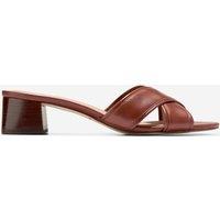 Leather Block Heel Open Toe Sandals