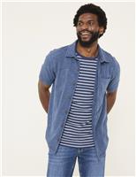 FatFace Pure Cotton Jersey Shirt Blue